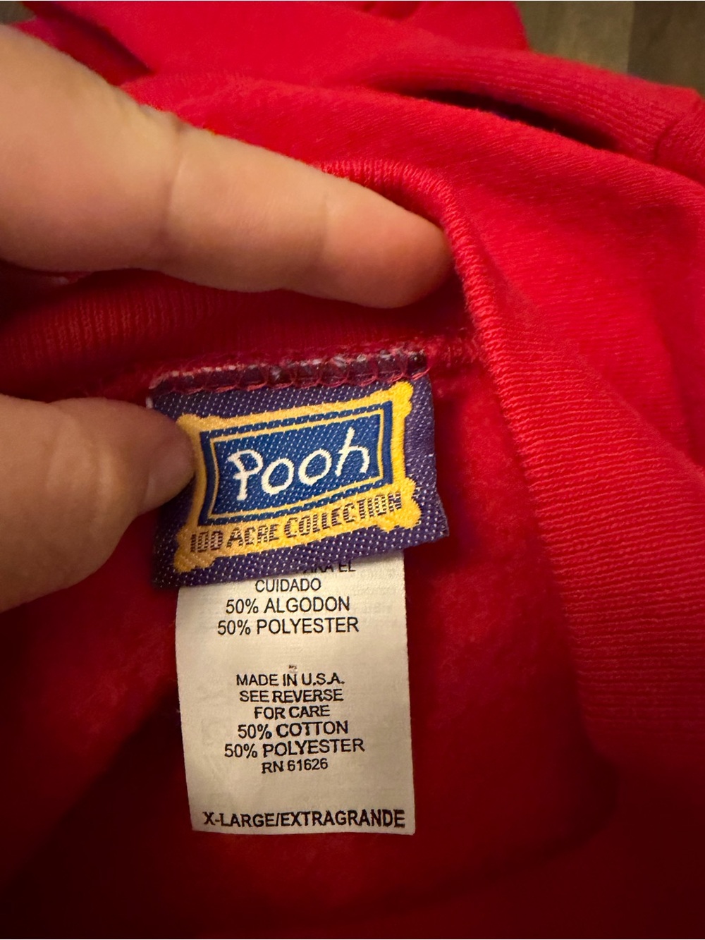 90s Women’s Winnie The Pooh 100 Acre Collection Disney Embroidered Red Crewneck - Picture 3 of 8